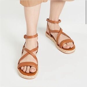 Vince Padded Leather Espadrille Sandals in SZ 7.5